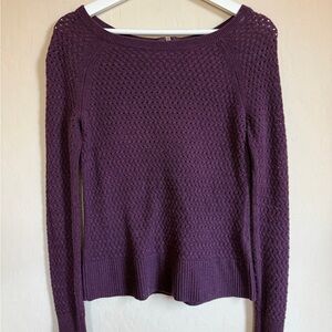 American Eagle Plum Open Knit Y2K form fit Purple Sweater